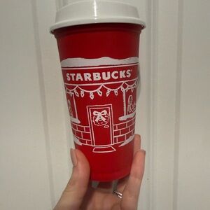 Starbucks Festive Red and White Cup